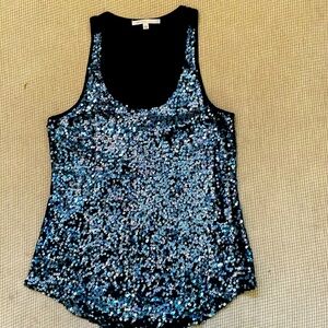 small Gap blue sequin tank top